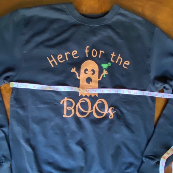 Here For The Boos Halloween Ghost graphic sweatshirt black Medium - Picture 5 of 11